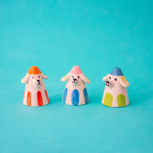 Coneheads / Dogs /  Tiny Ceramic Sculptures